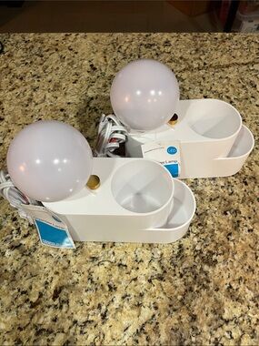 Room Essentials White Organizer Lamp with LED